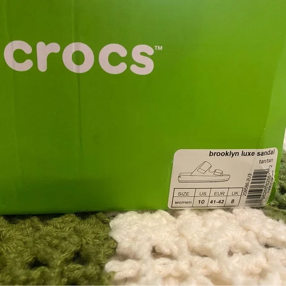 CROCS Tan Comfort Sandals with Smooth Finish - Picture 2 of 4